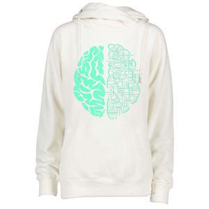 Hu Brain Neuroscience Gift Anatomy Class Student Teacher Gift Womens Funnel Neck Pullover Hood