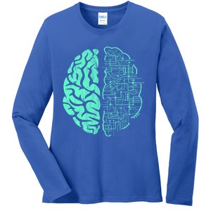 Hu Brain Neuroscience Gift Anatomy Class Student Teacher Gift Ladies Long Sleeve Shirt