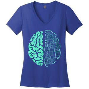 Hu Brain Neuroscience Gift Anatomy Class Student Teacher Gift Women's V-Neck T-Shirt