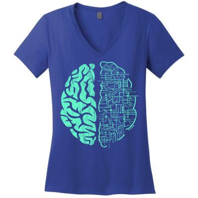 Hu Brain Neuroscience Gift Anatomy Class Student Teacher Gift Women's V-Neck T-Shirt