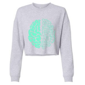 Hu Brain Neuroscience Gift Anatomy Class Student Teacher Gift Cropped Pullover Crew