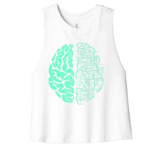 Hu Brain Neuroscience Gift Anatomy Class Student Teacher Gift Women's Racerback Cropped Tank