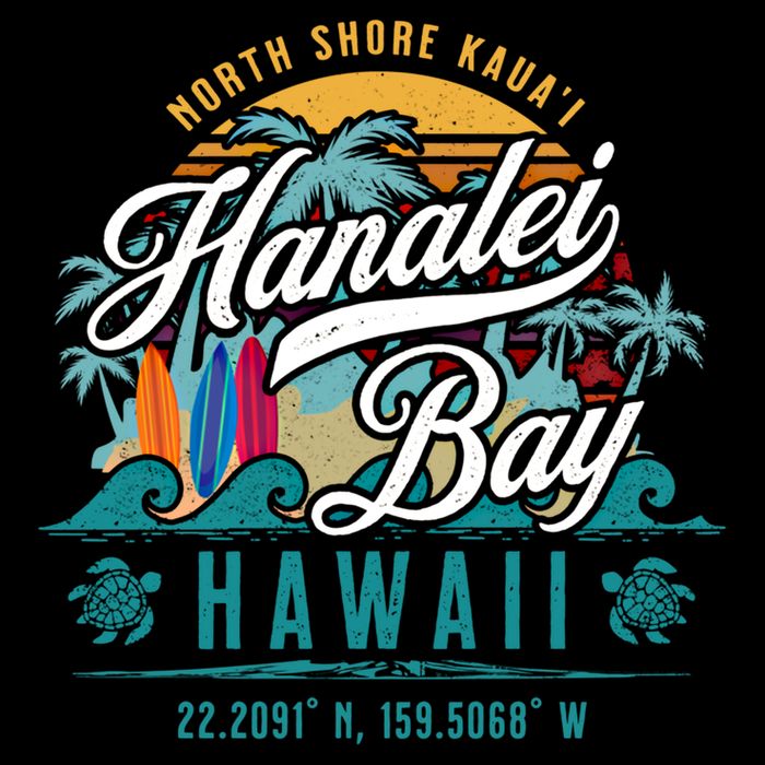 Hanalei Bay North Shore Kauai Hawaii Retro Sun Surf Fishing Meaningful Gift Backpack