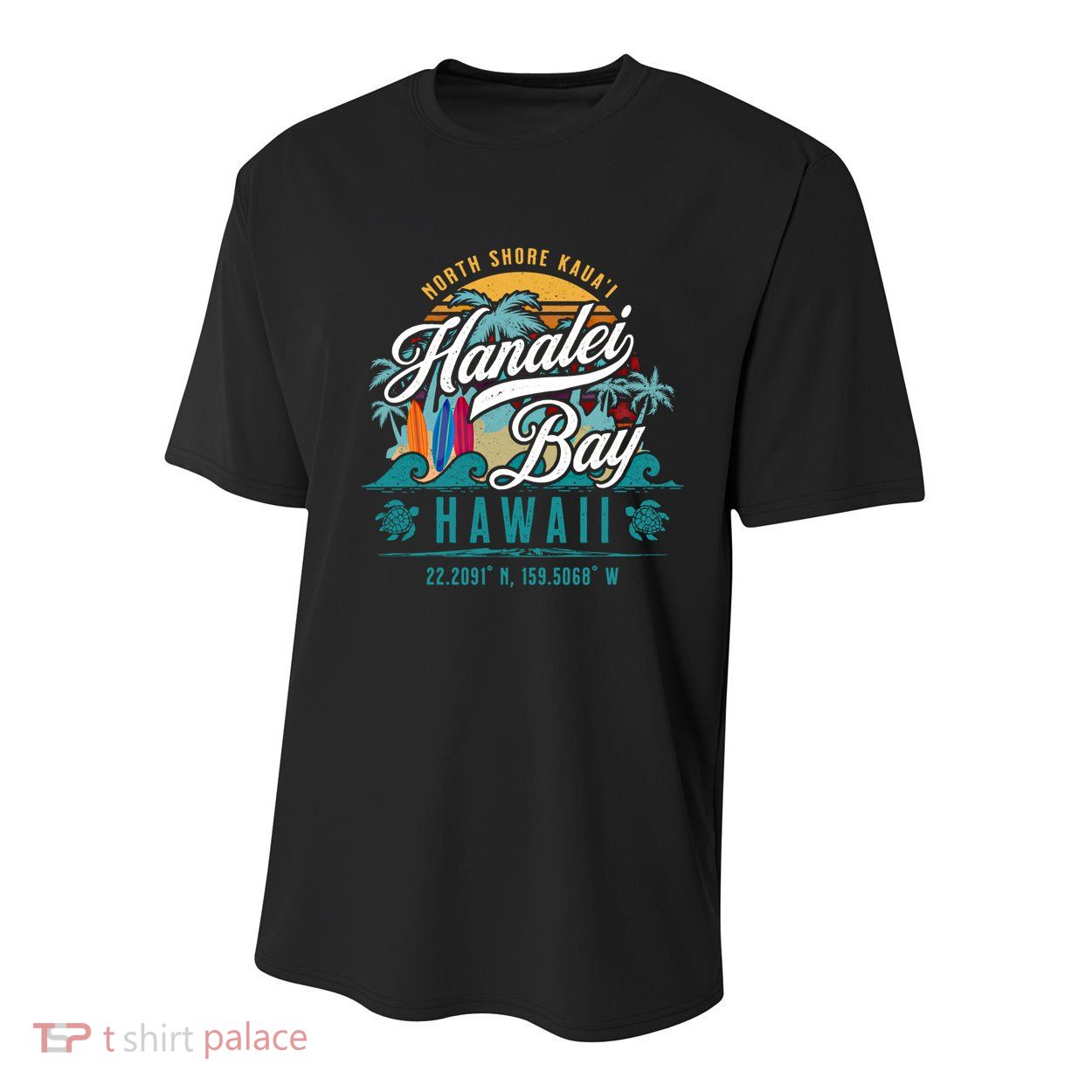Hanalei Bay North Shore Kauai Hawaii Retro Sun Surf Fishing Meaningful Gift Youth Performance Sprint T-Shirt