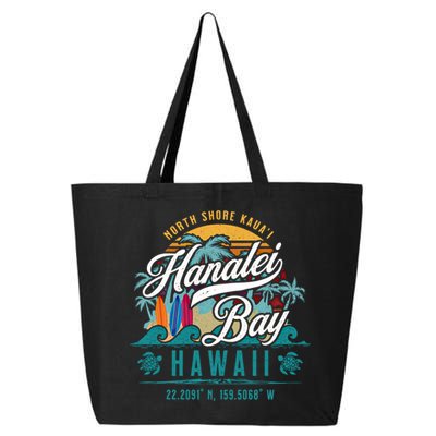Hanalei Bay North Shore Kauai Hawaii Retro Sun Surf Fishing Meaningful Gift 25L Jumbo Tote