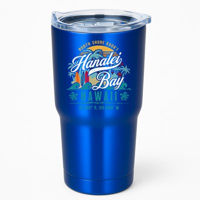 Hanalei Bay North Shore Kauai Hawaii Retro Sun Surf Fishing Meaningful Gift Tumbler