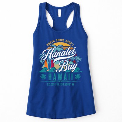 Hanalei Bay North Shore Kauai Hawaii Retro Sun Surf Fishing Meaningful Gift Womens Tank Top