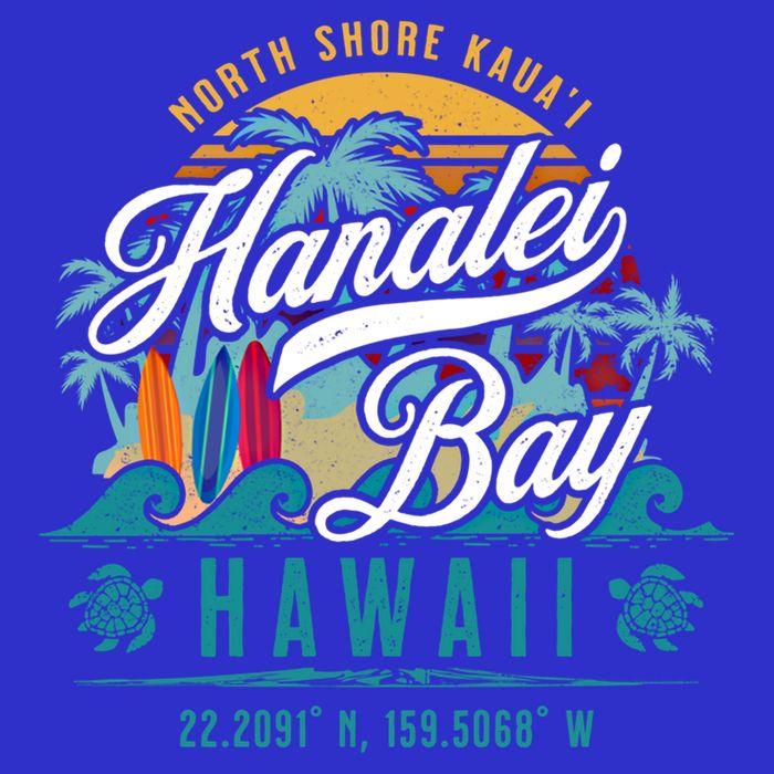 Hanalei Bay North Shore Kauai Hawaii Retro Sun Surf Fishing Meaningful Gift Tank Top