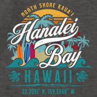 Hanalei Bay North Shore Kauai Hawaii Retro Sun Surf Fishing Meaningful Gift Vector Backpack