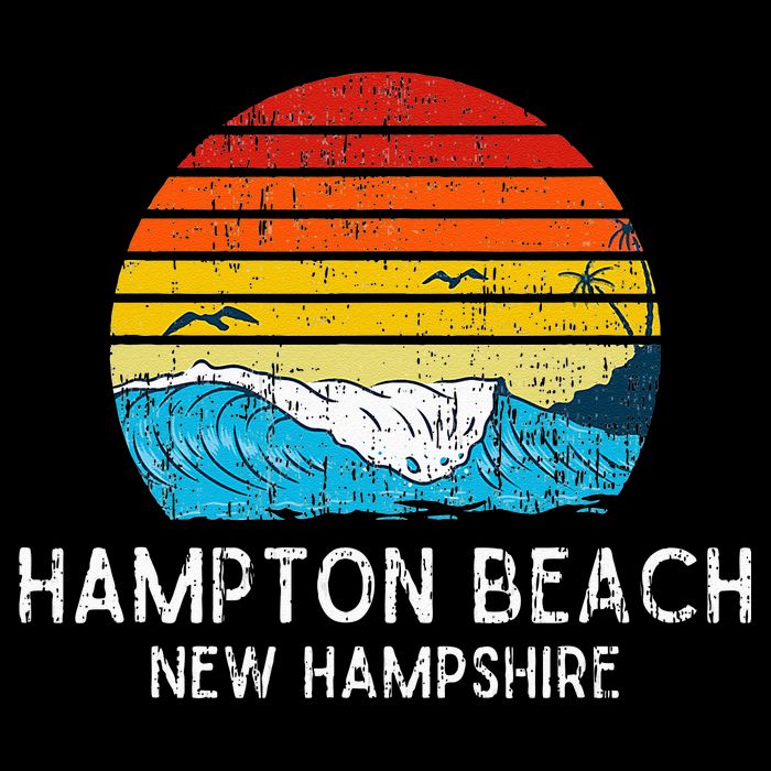 Hampton Beach NH Vintage Beach Ocean Family Vacation Long Sleeve Shirt