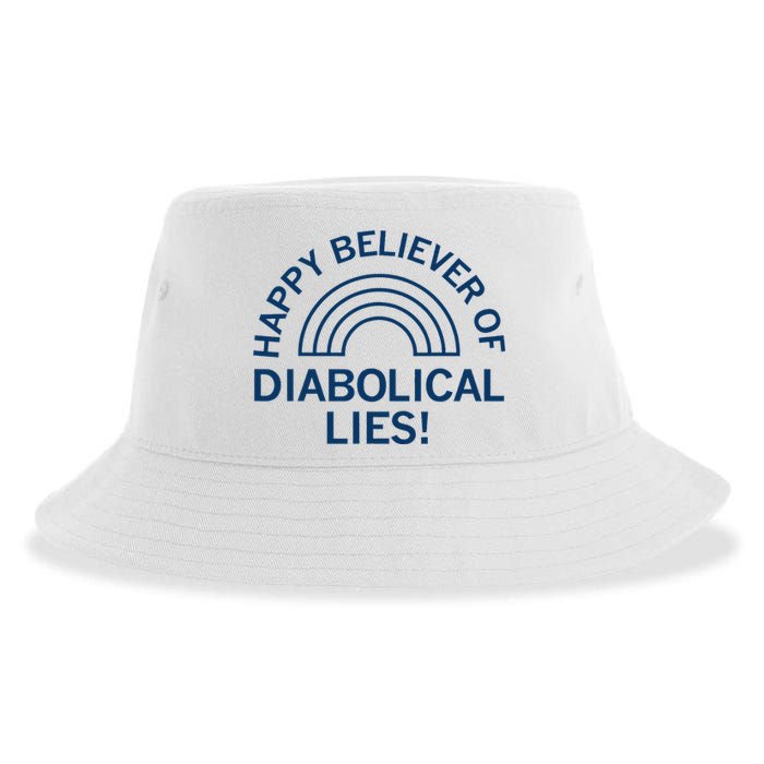 Happy Believer Of Diabolical Lies Sustainable Bucket Hat