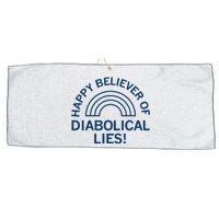 Happy Believer Of Diabolical Lies Large Microfiber Waffle Golf Towel