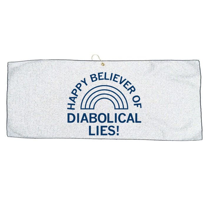 Happy Believer Of Diabolical Lies Large Microfiber Waffle Golf Towel