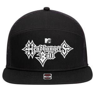 Headbangers Ball Outline Logo 7 Panel Mesh Trucker Snapback Hat