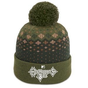 Headbangers Ball Outline Logo The Baniff Cuffed Pom Beanie