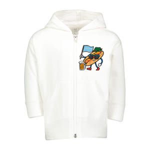 Hotdog Bavarian Octoberfest German Oktoberfest Toddler Zip Fleece Hoodie