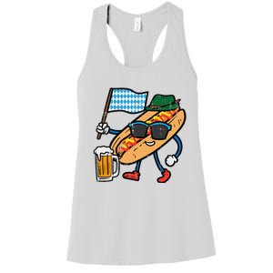 Hotdog Bavarian Octoberfest German Oktoberfest Women's Racerback Tank