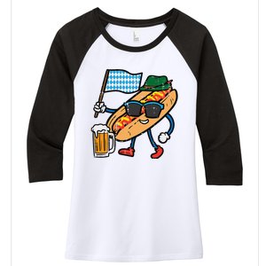 Hotdog Bavarian Octoberfest German Oktoberfest Women's Tri-Blend 3/4-Sleeve Raglan Shirt