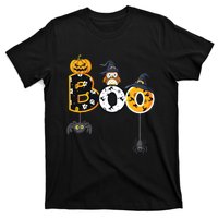 Halloween Boo Owl With Witch Hat Spiders Boy Girls Kids T-Shirt