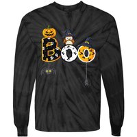 Halloween Boo Owl With Witch Hat Spiders Boy Girls Kids Tie-Dye Long Sleeve Shirt