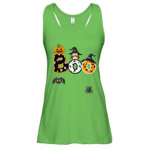 Halloween Boo Owl With Witch Hat Spiders Ladies Essential Flowy Tank