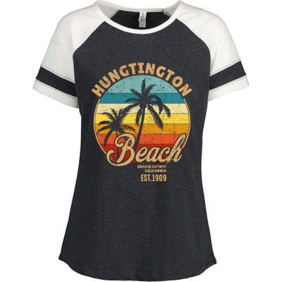 Huntington Beach Orange County California Design For Surfers Gift Enza Ladies Jersey Colorblock Tee