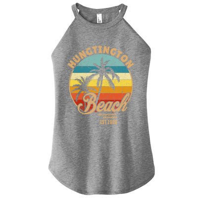 Huntington Beach Orange County California Design For Surfers Gift Women’s Perfect Tri Rocker Tank