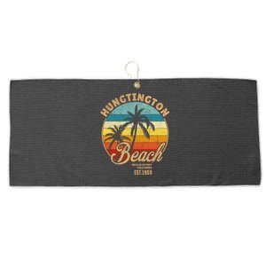 Huntington Beach Orange County California Design For Surfers Cute Gift Large Microfiber Waffle Golf Towel