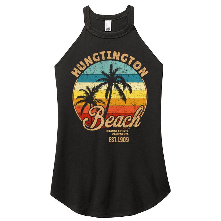 Huntington Beach Orange County California Design For Surfers Cute Gift Women's Perfect Tri Rocker Tank