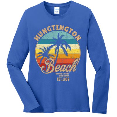 Huntington Beach Orange County California Design For Surfers Cute Gift Ladies Long Sleeve Shirt