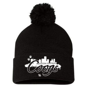 Houston Black Out Skyline Pom Pom 12in Knit Beanie