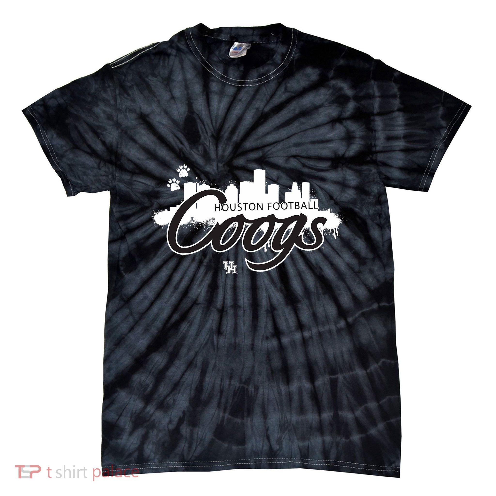 Houston Black Out Skyline Tie-Dye T-Shirt