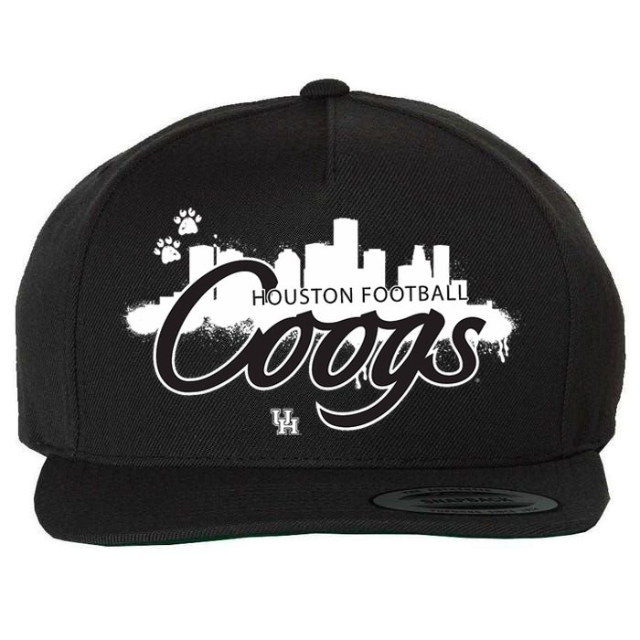 Houston Black Out Skyline Wool Snapback Cap