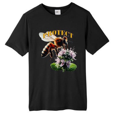 Honey Bee On Mint. Protect! Tall Fusion ChromaSoft Performance T-Shirt