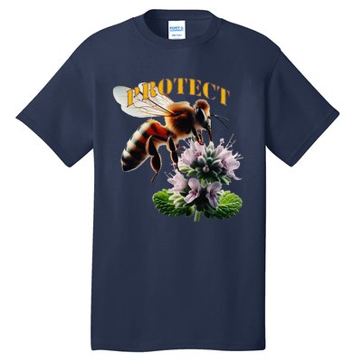 Honey Bee On Mint. Protect! Tall T-Shirt