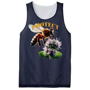 Honey Bee On Mint. Protect! Mesh Reversible Basketball Jersey Tank