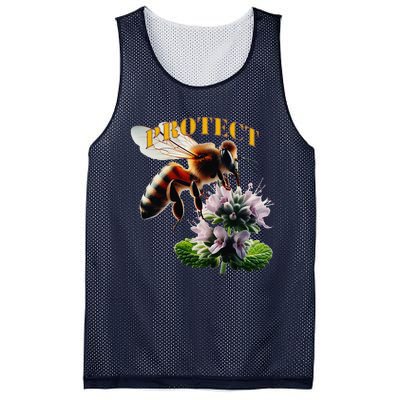 Honey Bee On Mint. Protect! Mesh Reversible Basketball Jersey Tank