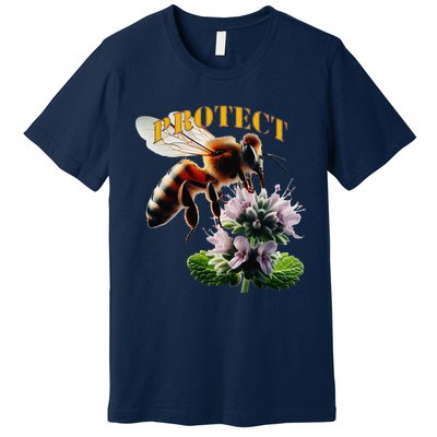 Honey Bee On Mint. Protect! Premium T-Shirt