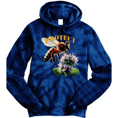 Honey Bee On Mint. Protect! Tie Dye Hoodie