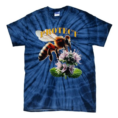 Honey Bee On Mint. Protect! Tie-Dye T-Shirt