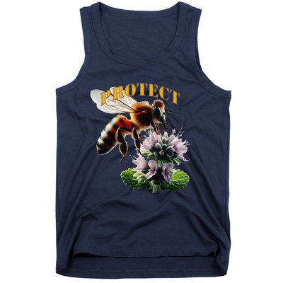 Honey Bee On Mint. Protect! Tank Top