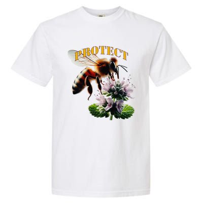 Honey Bee On Mint. Protect! Garment-Dyed Heavyweight T-Shirt