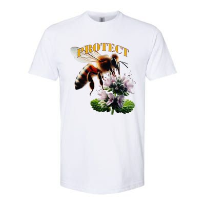 Honey Bee On Mint. Protect! Softstyle CVC T-Shirt