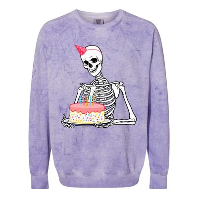 Halloween Birthday Outfit Skeleton Birthday Party Colorblast Crewneck Sweatshirt