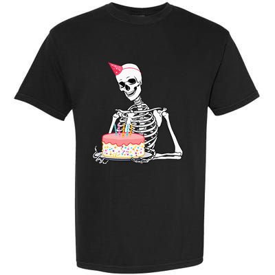 Halloween Birthday Outfit Skeleton Birthday Party Garment-Dyed Heavyweight T-Shirt