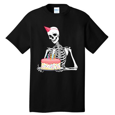 Halloween Birthday Outfit Skeleton Birthday Party Tall T-Shirt