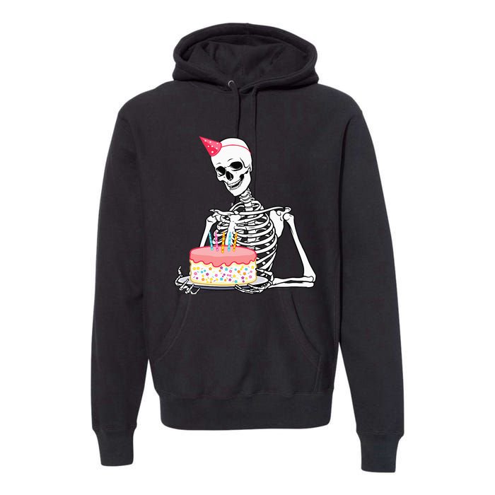 Halloween Birthday Outfit Skeleton Birthday Party Premium Hoodie