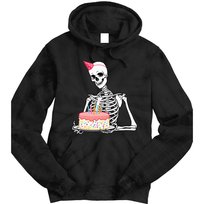 Halloween Birthday Outfit Skeleton Birthday Party Tie Dye Hoodie