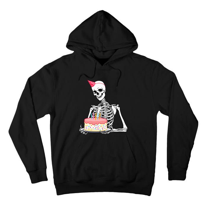 Halloween Birthday Outfit Skeleton Birthday Party Tall Hoodie