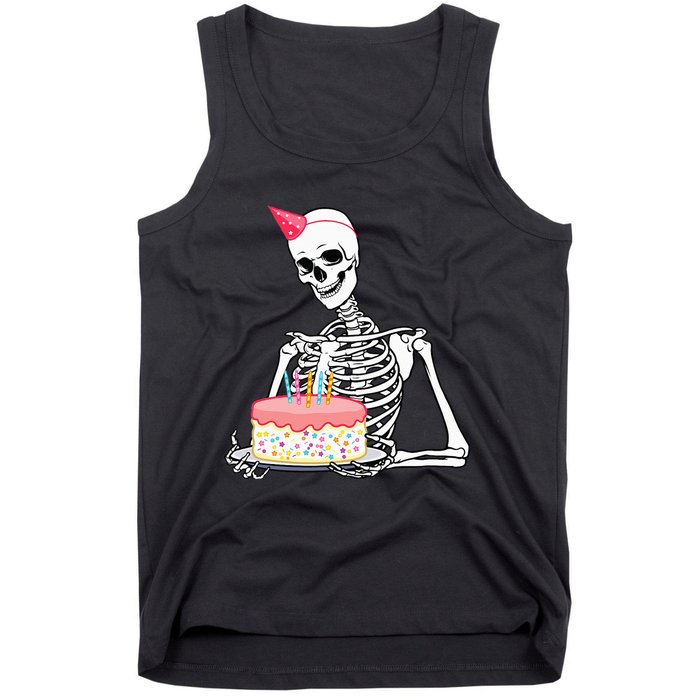 Halloween Birthday Outfit Skeleton Birthday Party Tank Top